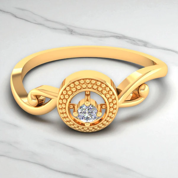 Ornara 14KT (585) Yellow Gold and Diamond Ring for Women